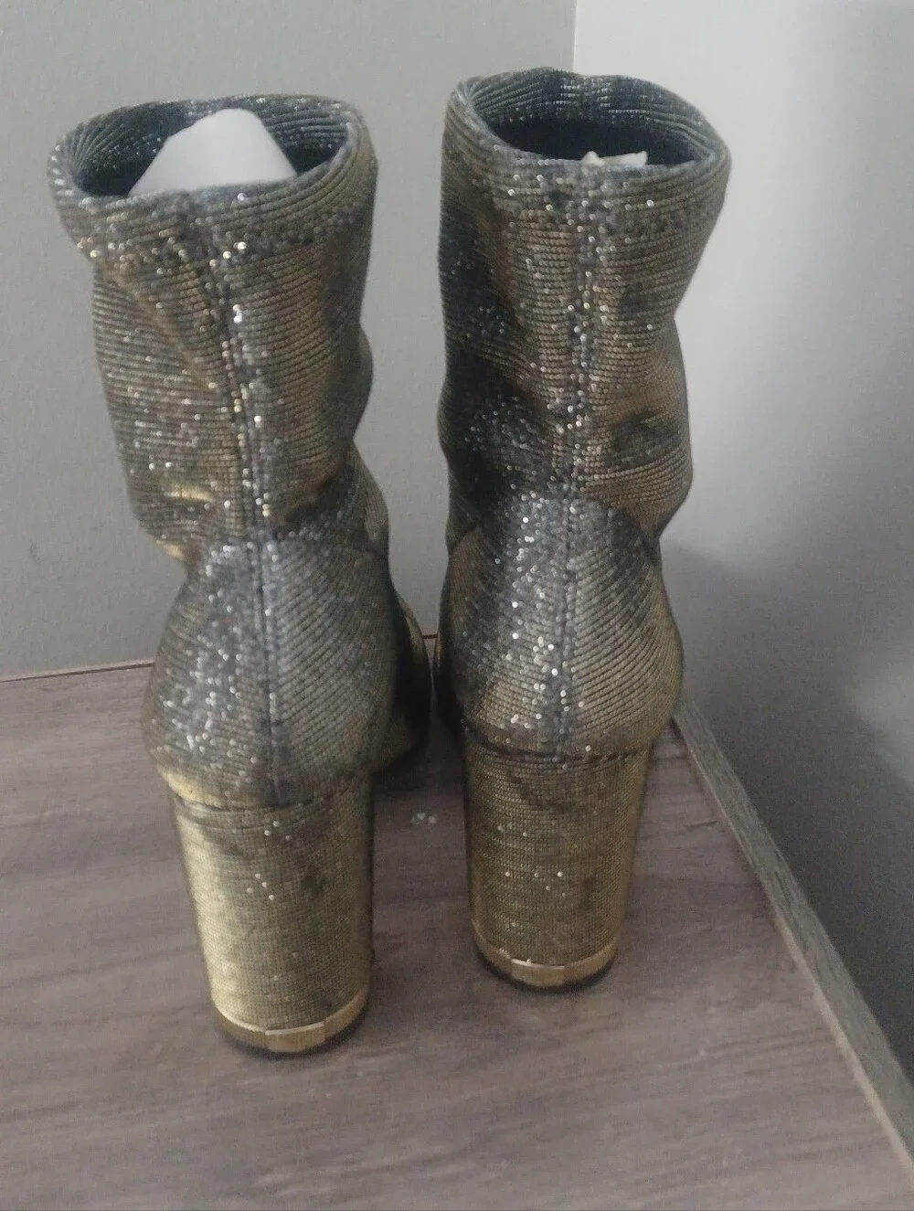 Michael Kors Mettalic Mesh Heeled Boots Sz 7